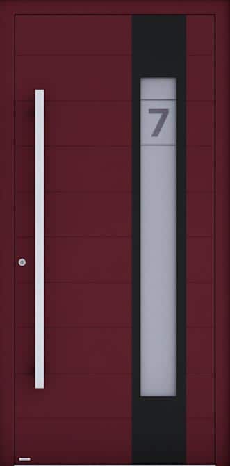 rk aluminium haustuer rot mit glaseinsatz 3060 mini